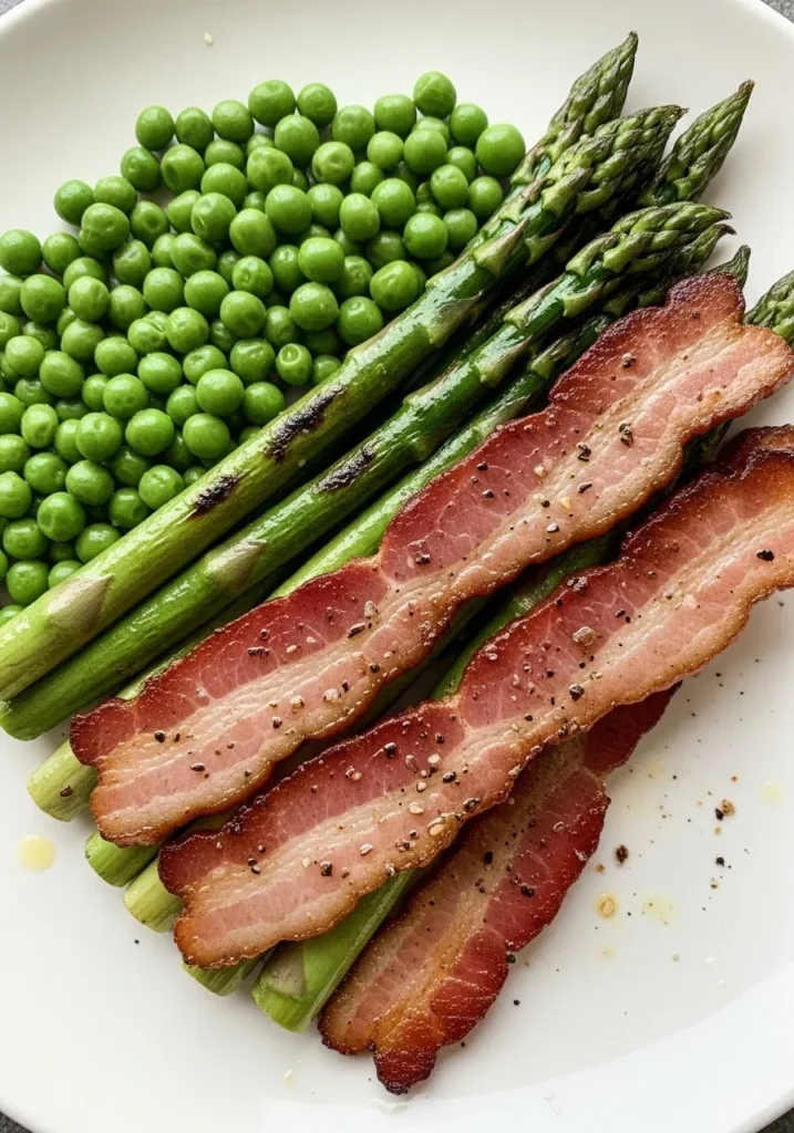 Peas Asparagus and Bacon