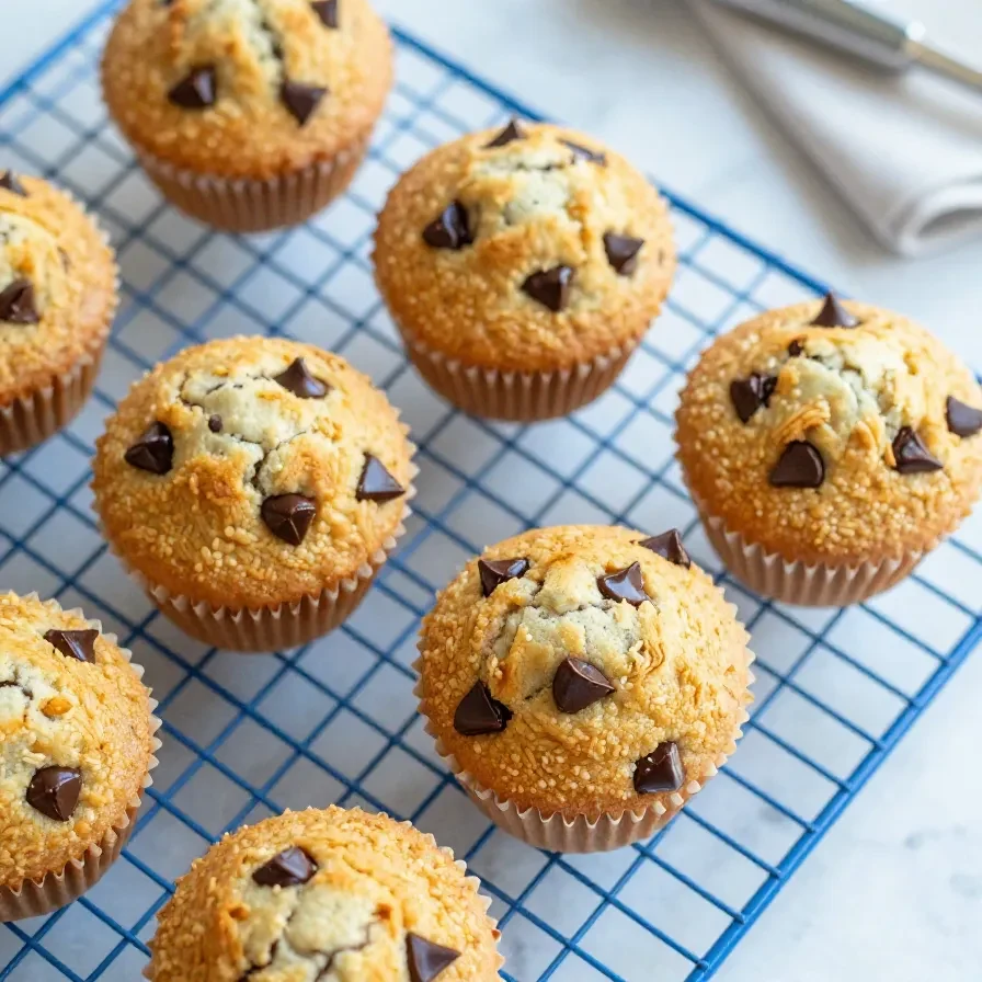 Freshly baked Greek yogurt banana oat muffins on a wooden table.