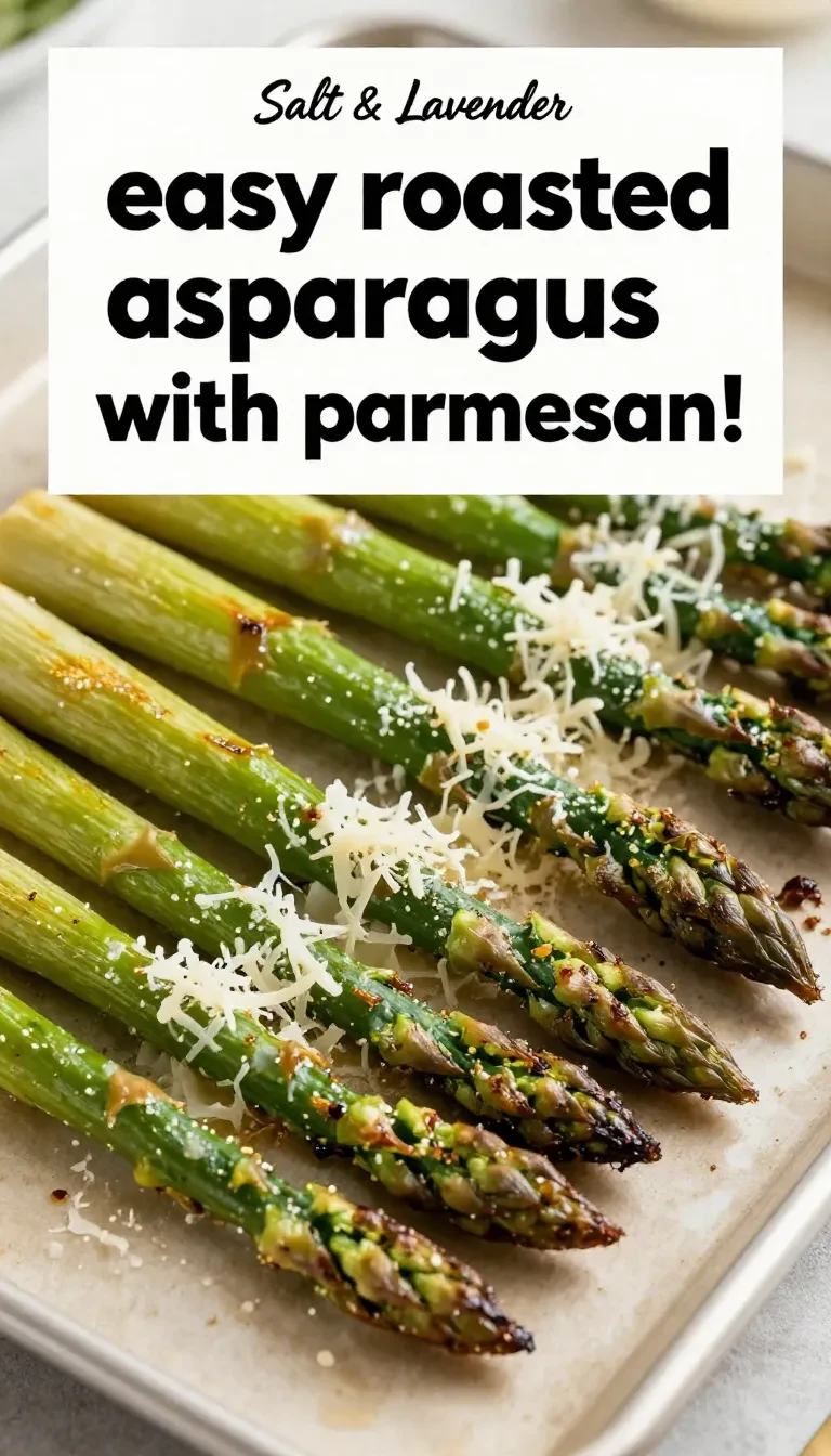 A plate of roasted asparagus topped with melted cheese and herbs.