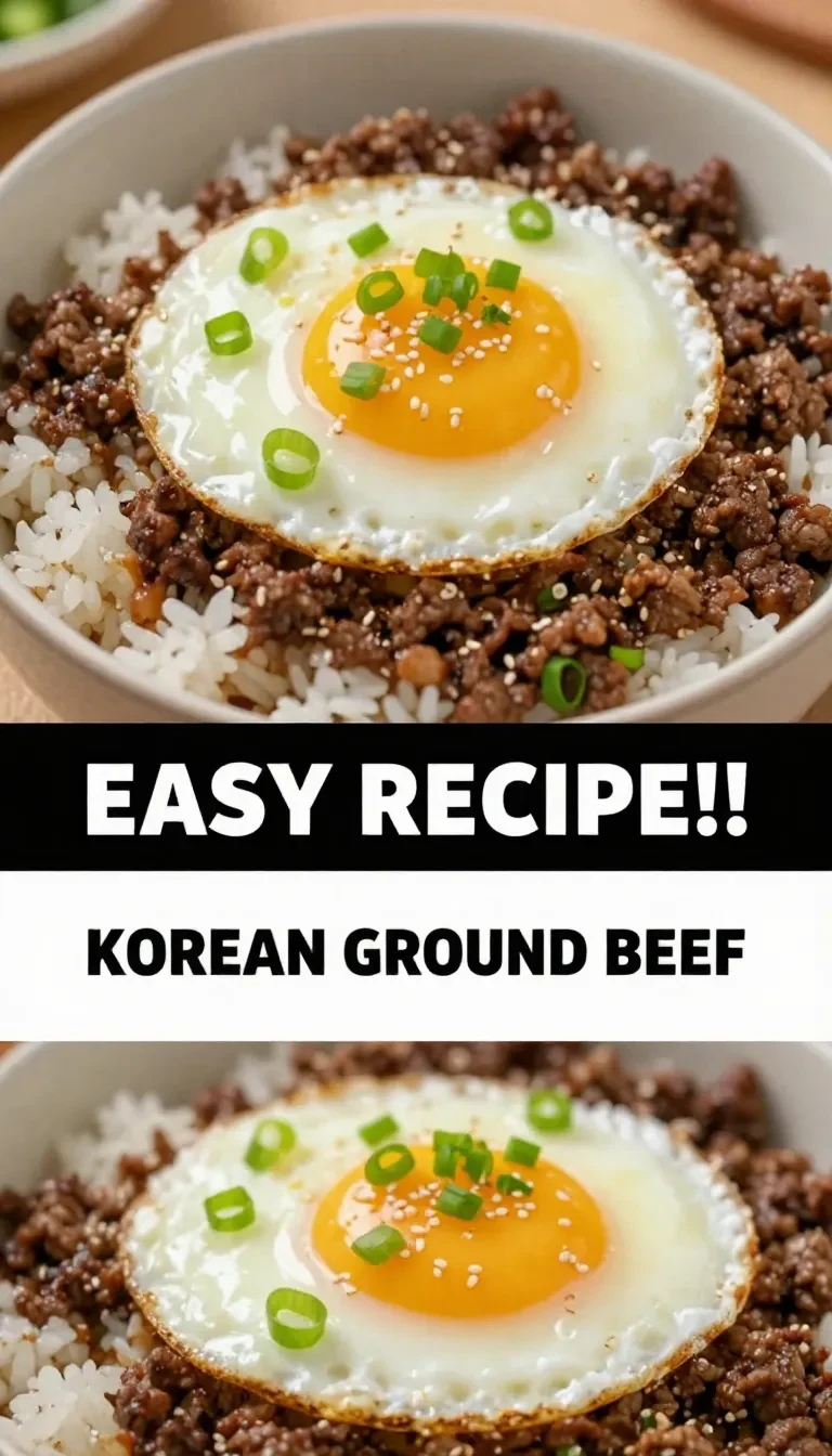 A bowl of Korean ground beef served over steamed white rice with green onions and sesame seeds on top.