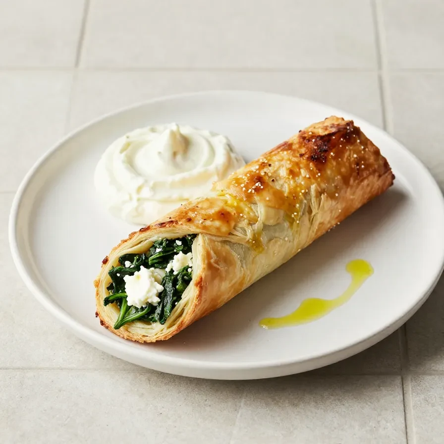 Freshly baked spinach and feta pinwheels on a wooden serving board.