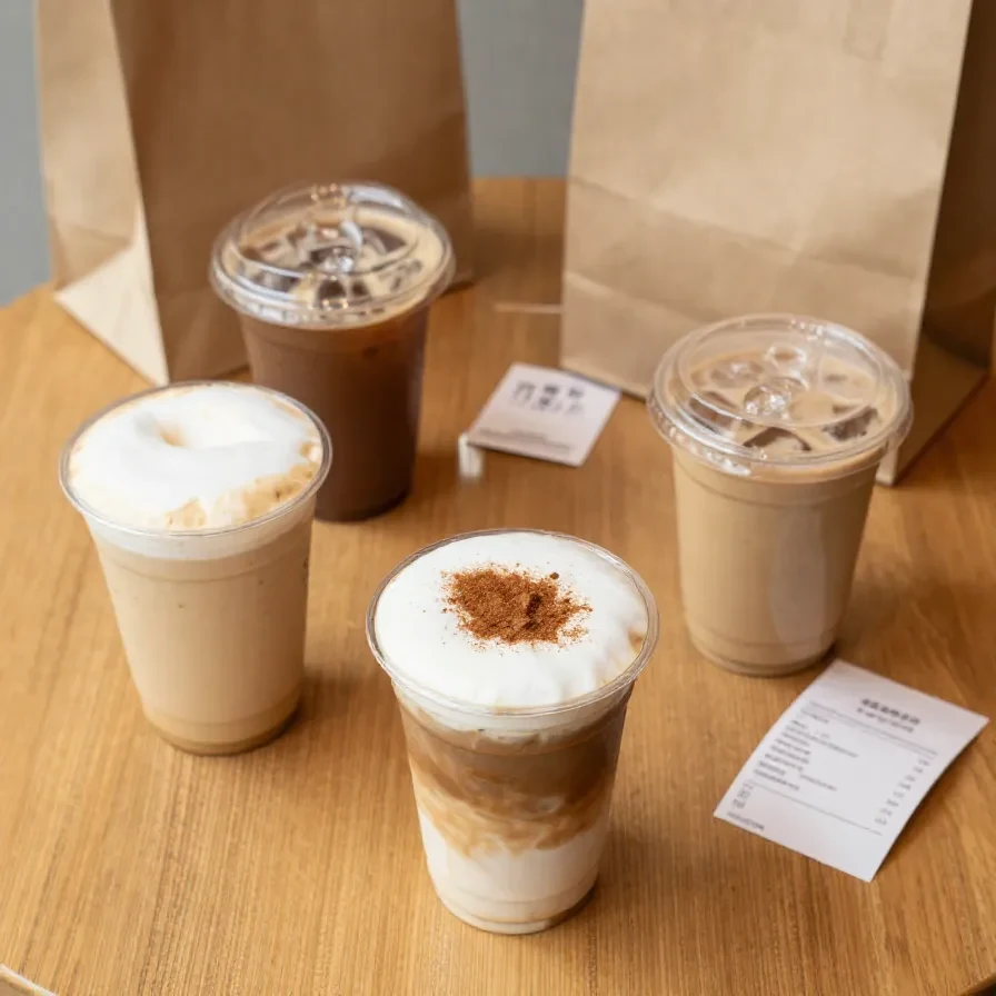 A tall glass of pumpkin chai tea topped with creamy cold foam and a light dusting of cinnamon on a rustic table.