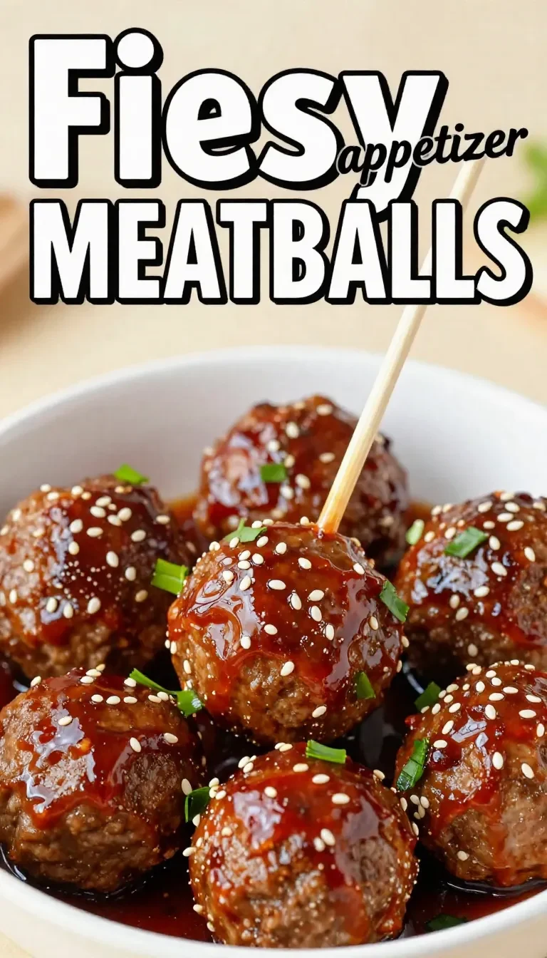 A platter of spicy meatball appetizers served with toothpicks for a tailgate party