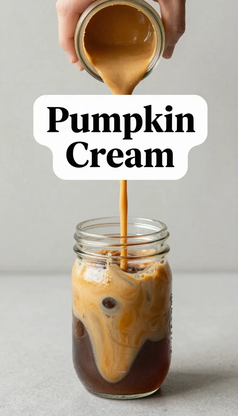 A chilled Starbucks Pumpkin Cream Cold Brew topped with pumpkin cream foam and a dusting of pumpkin spice in a clear cup.