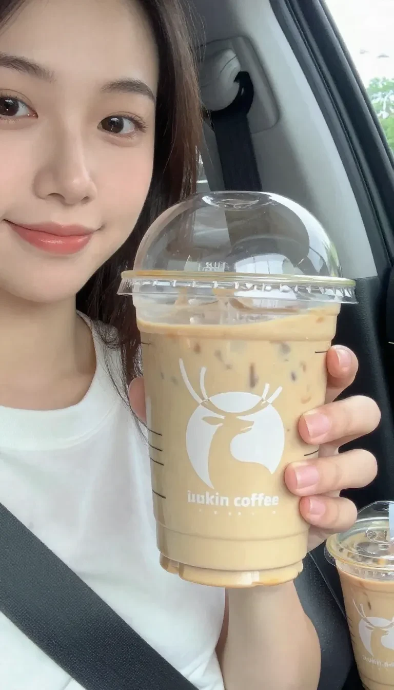 A Starbucks iced pumpkin spice chai latte served in a clear cup with ice and creamy foam on top.