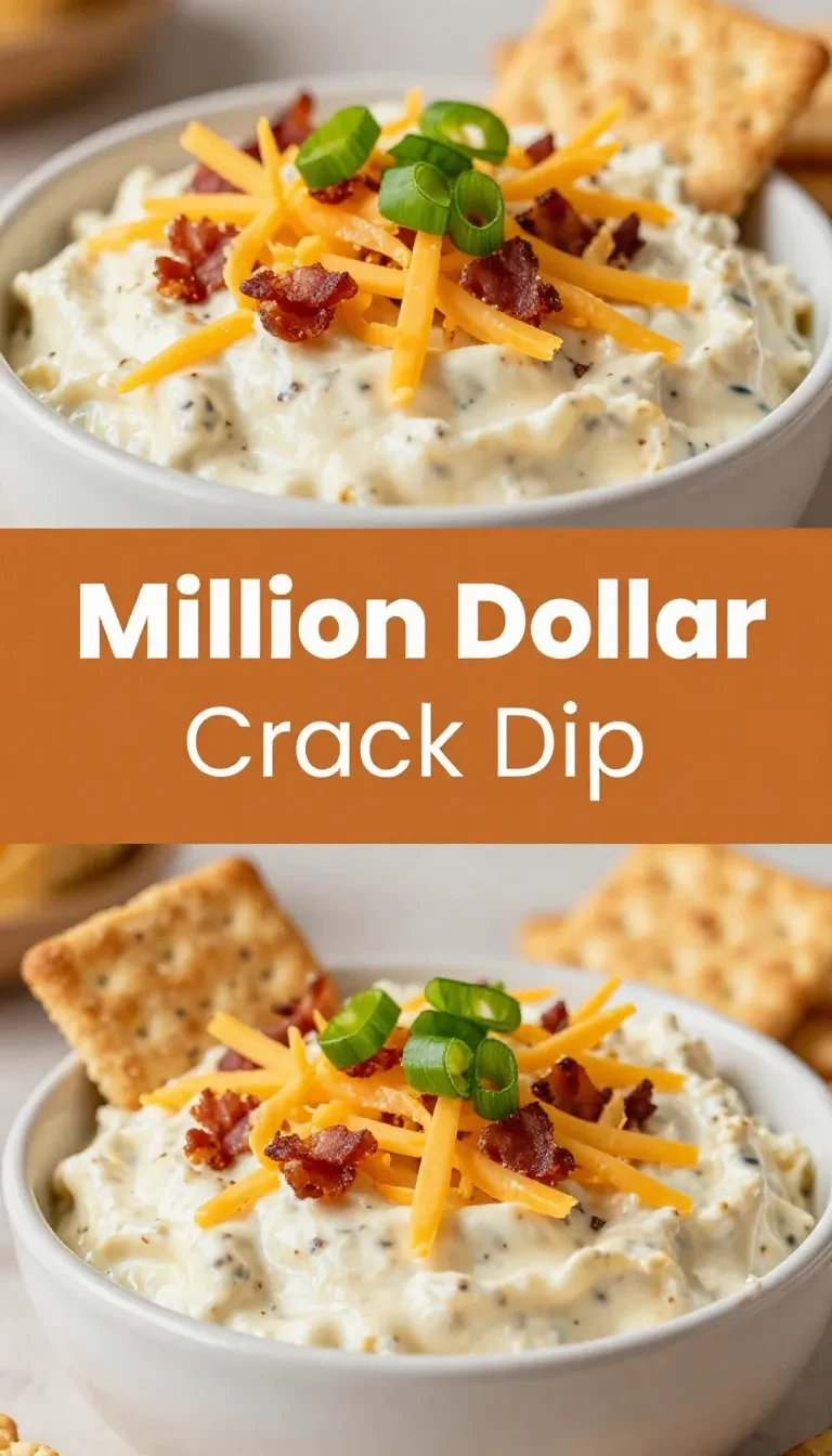 A bowl of creamy Crack Dip topped with shredded cheese and chopped green onions, served with crackers and fresh vegetables.