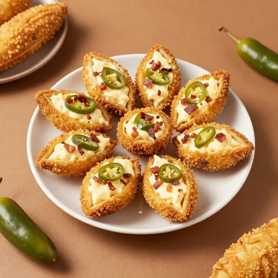 Crispy mini jalapeno popper egg rolls sliced open to show creamy cheese, chopped jalapenos, and a golden crunchy wrapper