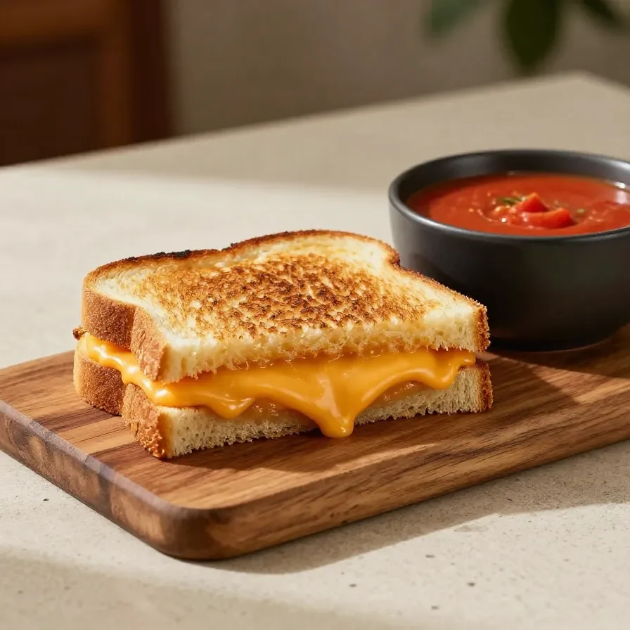 Mini grilled cheese bites arranged on a serving plate with melted cheese visible between golden toasted bread squares.